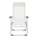 Poltrona sdraio da giardino in alluminio e tessuto Bianco CROSS 58x62,5x h110 cm