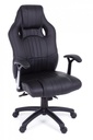 Poltrona ufficio con braccioli Spider nero in similpelle