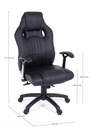 Poltrona ufficio con braccioli Spider nero in similpelle