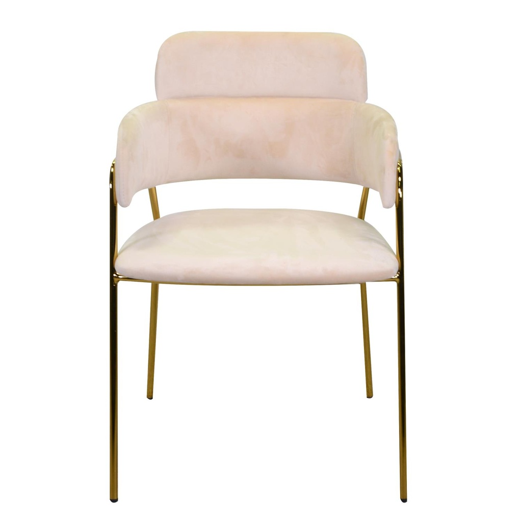 Poltrona design  velluto e metallo oro rotterdam crema