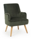 Poltrona vintage da soggiorno in velluto Verde Scuro ADELINE 60x67x h79 cm