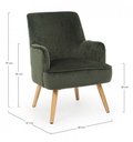 Poltrona vintage da soggiorno in velluto Verde Scuro ADELINE 60x67x h79 cm