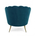 Poltrona vintage retro in velluto blu pavone cm 80 x 76 x84 h