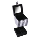Portagioie ecopelle bianco nero quadro cm10x10,5h9,5