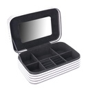 Portagioie ecopelle bianco nero rettangolare cm22x14,5h6,5