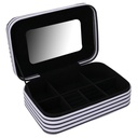 Portagioie ecopelle bianco nero rettangolare cm22x14,5h6,5