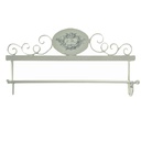 Portasciugamani a muro metallo le bain bianco decoro ovale cm 48x8h24,50