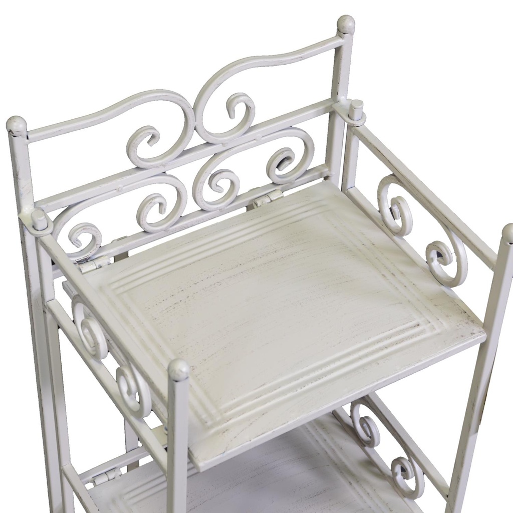 Scaffale metallo new jessica stretto 2 piani bianco brush cm25x23h48