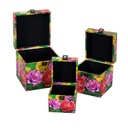Scatola ecopelle 1-3 multicolor quadro cm22x22h22