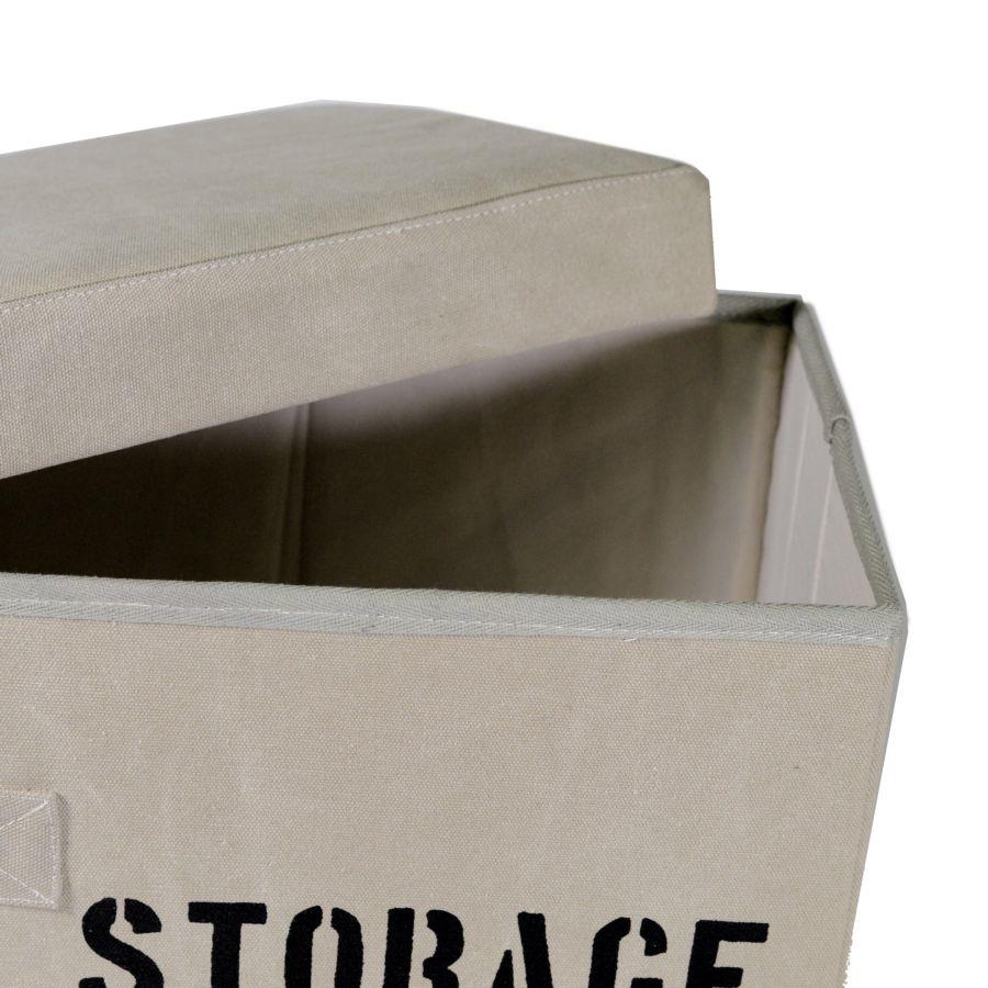 Fabric box 1-2 cream folding square storage cm36x36h20