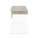 Scrivania di design in legno naturale Armos 1 cassetto e gambe in vetro 110x55x 76h  cm