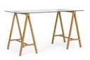 Scrivania moderna Alchimia con piano in vetro 140x70x76h cm
