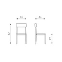 Sedia in legno laccato tortora con seduta in similpelle 44x45xh. 82 cm