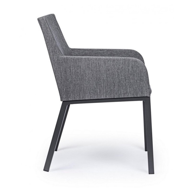 Sedia per esterno con braccioli  in tessuto Antracite OWEN JX55 55x62x h82 cm