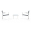 Set 3 pezzi da giardino salotto in metallo Auri bianco