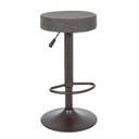 Sgabello vintage Bar Piper grigio scuro in ecopelle