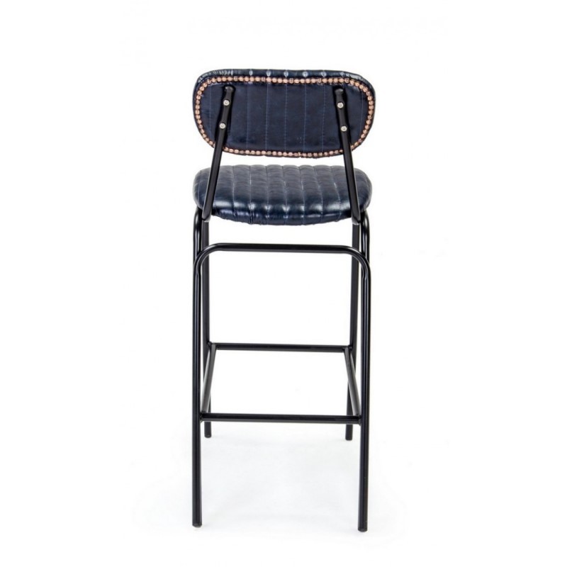 Sgabello vintage da bar in simipelle Blu DEBBIE 44x51x h100 cm