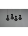 Sospensione Lineare Enzo 4xE27 Nero Opaco Trio Lighting