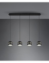 Sospensione Lineare Fletcher 4 Diffusori Sferici Nero Trio Lighting