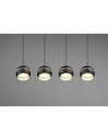 Sospensione Lineare Fletcher 4 Diffusori Sferici Nero Trio Lighting