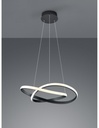 Sospensione Moderna Course Antracite Nero Led Dimmerabile 27W Ø60 cm Trio Lighting