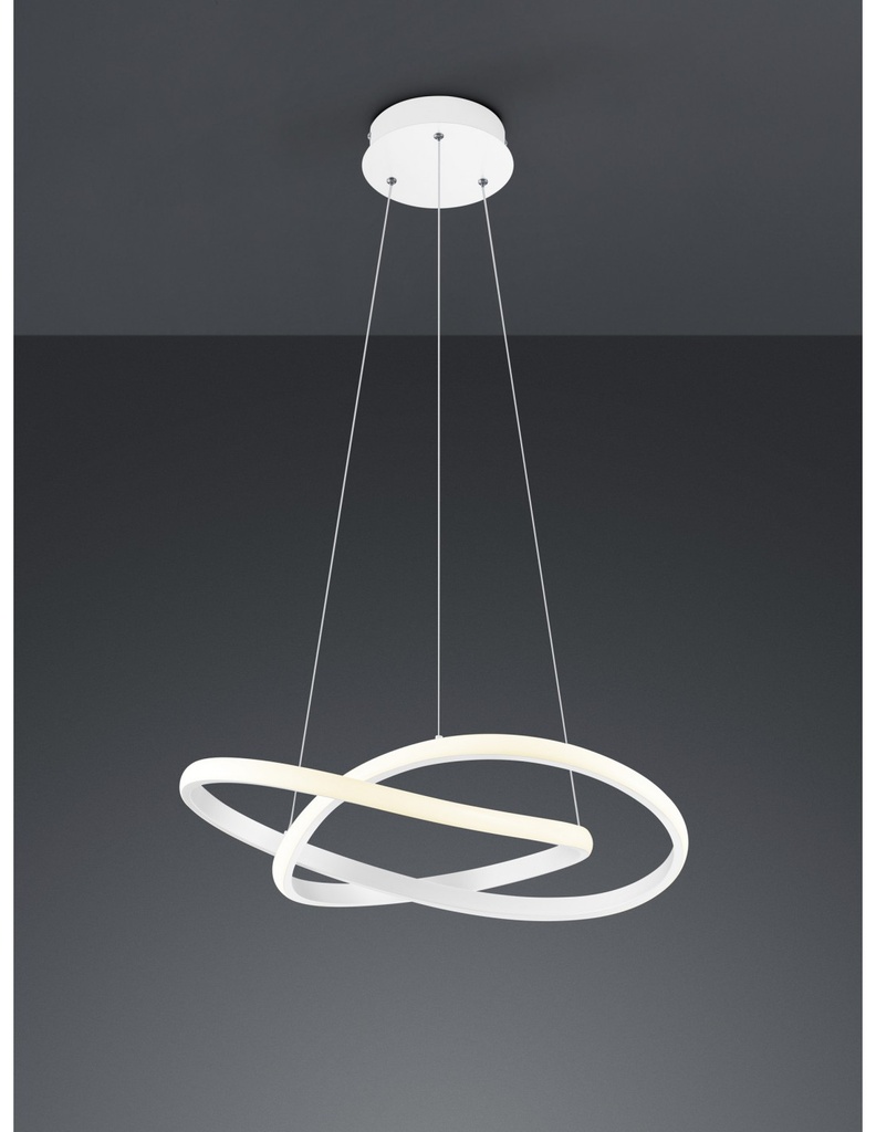 Sospensione Moderna Course Bianco Led Dimmerabile 27W Ø60 cm Trio Lighting