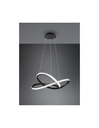 Sospensione Moderna Course Nera Led Dimmer 27W Ø60 cm Trio Lighting