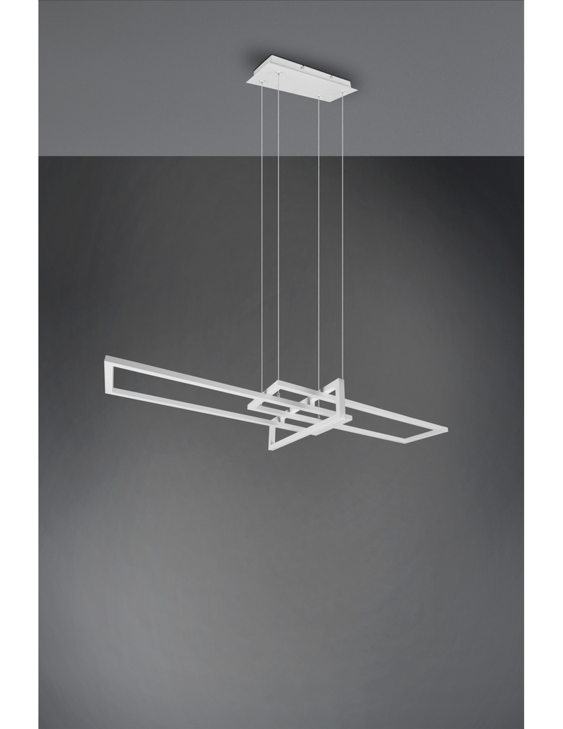 Sospensione Salinas 3 Rettangoli Led 34w Bianco L110 cm Dimmerabile Trio Lighting