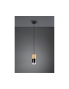 Sospensione Singola Robin Ottone Vetro Fumé Trio Lighting
