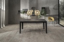 Tavolo allungabile cemento grigio- metallo nero 90 cm x 156- 316 cm H. 76 cm