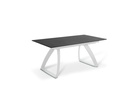Tavolo allungabile con gambe in alluminio e top nero 170/270x90x76h cm