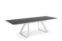 Tavolo allungabile con gambe in alluminio e top nero 170/270x90x76h cm