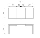 Tavolo allungabile in melaminico tortora 130/210x80x76h cm