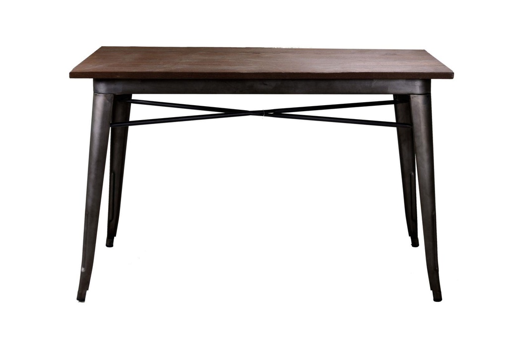 Tavolo industrial in ferro Bristol con top in legno cm160x80xh76
