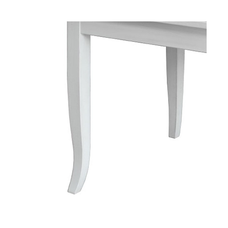 Tavolo in legno massello quadrato allungabile colore bianco 90x90/180 cm