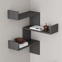Libreria Angolare Luksa Colore Antracite 3 Livelli H 90 x P 22 x L 60 cm
