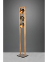 Piantana Legno Vintage 3 Spot Cono Orientabili Metallo Nichel Bell Trio Lighting