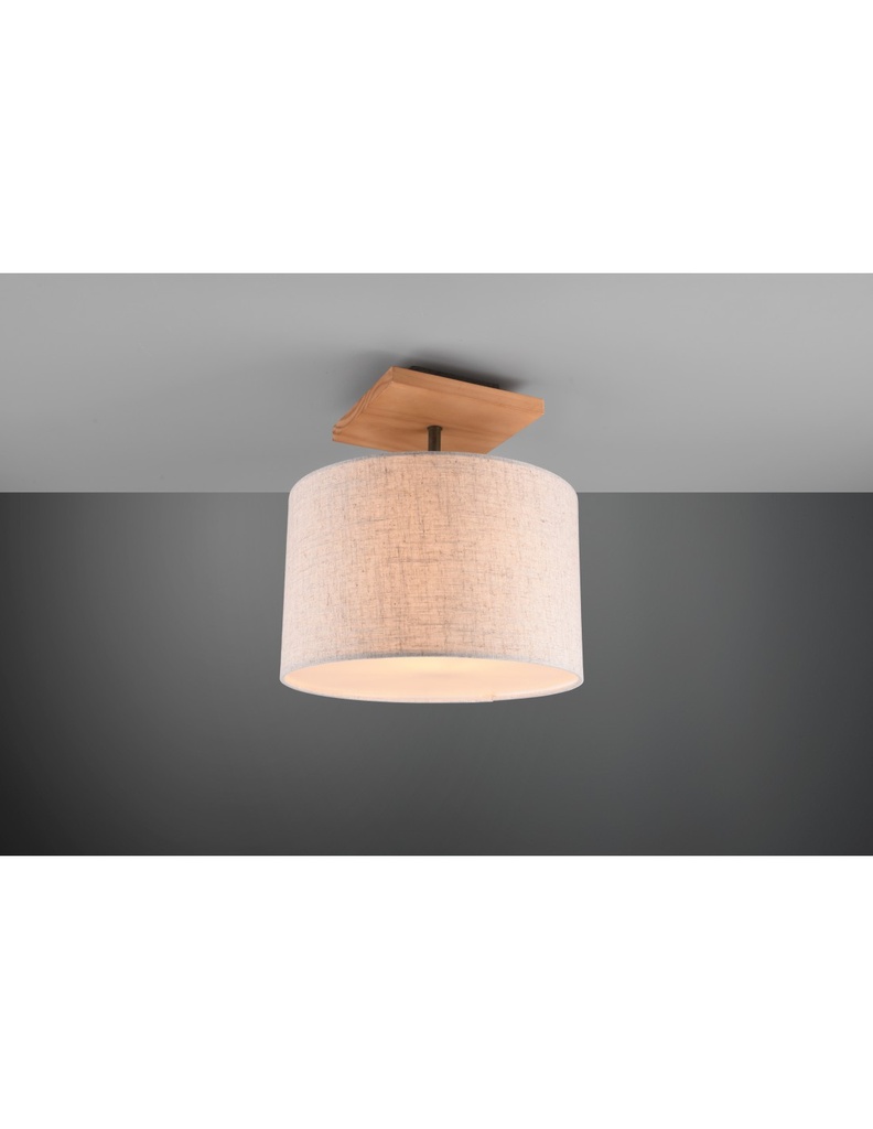 Plafoniera Elmau 1xE27 Nichel E Paralume Sabbia Ø35 cm Trio Lighting