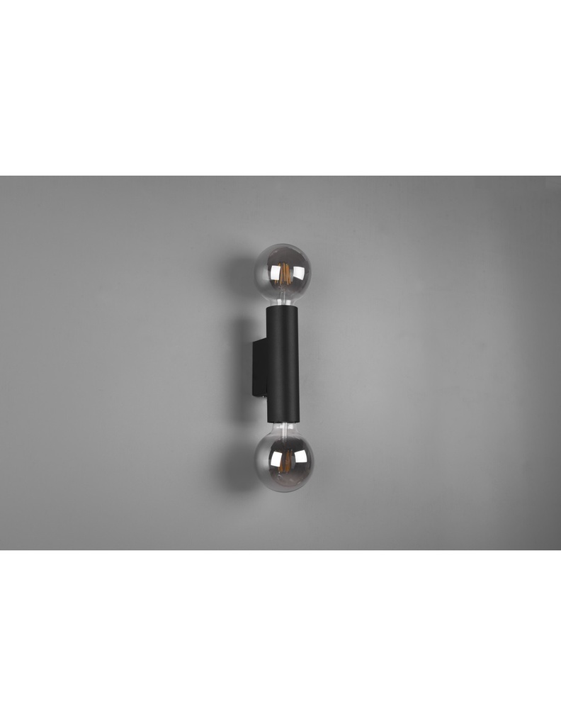 Applique Doppia Emissione 2xE27 Vannes Nero H18 cm