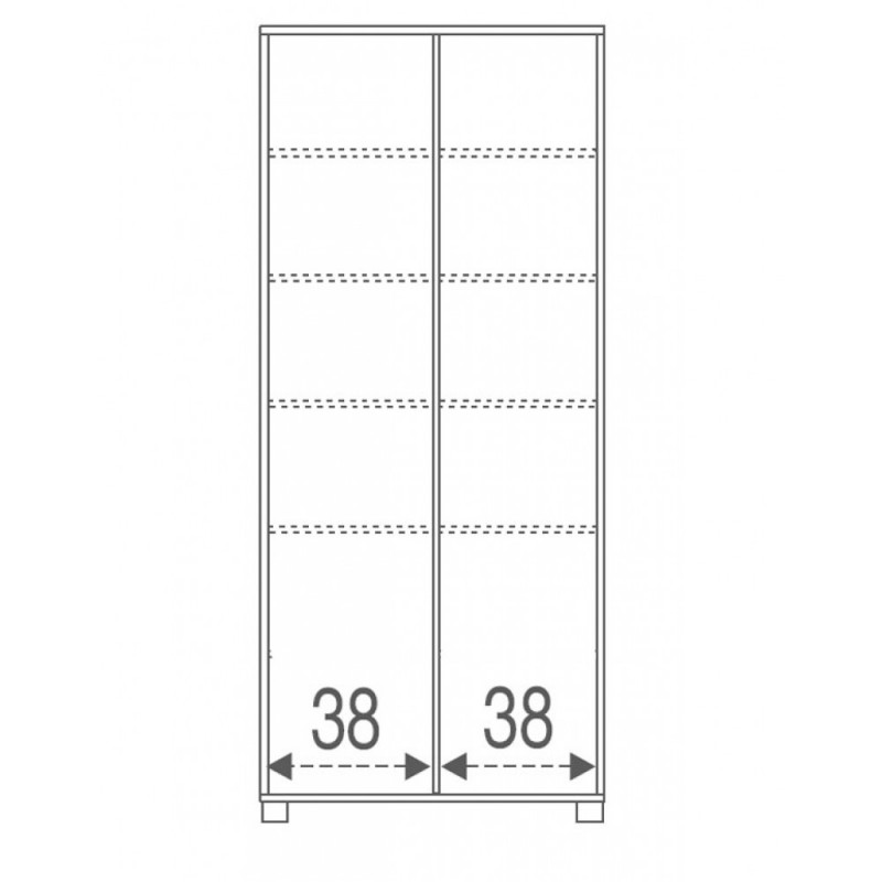 Armadio multiuso con ante scorrevoli e ripiani Olmo Chiaro 82x41x h190 cm
