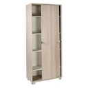 Armadio multiuso con ante scorrevoli e ripiani Olmo Chiaro 82x41x h190 cm