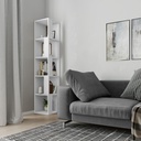 Libreria Angolare Bianca 5 Ripiani 31,4x31,4x158,9 cm
