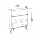 Libreria Ingresso Moderna Design Rovere Nero Urban Slim - 94x25x117 cm