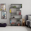 Libreria Orizzontale Bifacciale Cemento Karmato - 96x25,5x168,5 cm
