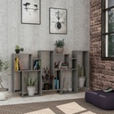 Libreria Orizzontale Bifacciale Cemento Karmato - 96x25,5x168,5 cm