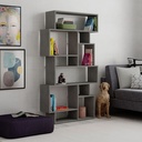 Libreria Orizzontale Bifacciale Cemento Karmato - 96x25,5x168,5 cm