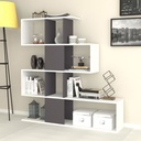 Libreria Scaffale 4 Livelli 9 Scomparti Bianco Grigio 145x29xh.145 cm