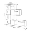 Libreria Scaffale 4 Livelli 9 Scomparti Bianco Grigio 145x29xh.145 cm