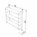 Libreria a muro 3 ripiani Neelix nero 60 x 15 x 68 cm