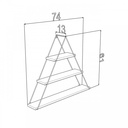 Libreria a muro triangolare bianca 74 x 13 x 61 cm